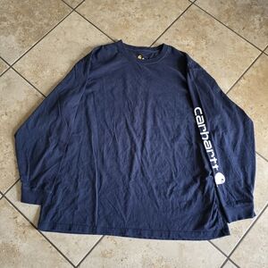 Carhartt Original Fit T Shirt Mens Size 3XL Blue Long Sleeve